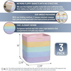 NaturalCozy Storage Cubes 11 Inch Cotton Rope Woven Baskets for Organizing, 3-Pack | Cube Storage Bin | Square Storage Baskets for Shelves Organizer, Classroom, Kids Toy Bins, Closet, Baby Nursery - Image 2