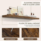 RICHFOCUS Long Floating Shelves for Wall 2Pack|Rustic Brown|55" Lx8 D - Image 6