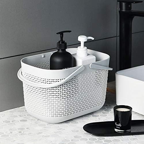 UUJOLY Plastic Portable Shower Caddy Basket, Storage Organizer, Grey, 3Pack - Image 5