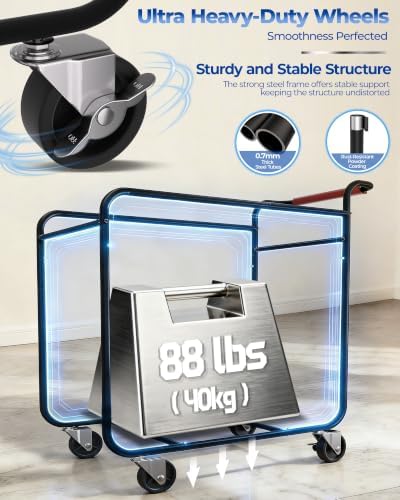 Kayfia 180L Rolling Laundry Hamper, Laundry Basket with Wheels, Black - Image 6