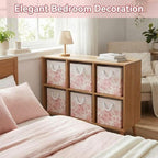 Pink Floral Cube Storage Bin Set of 6 Cube Storage Basket, 11.22 Inch - Image 3