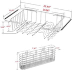 JAQ Over Sink Dish Drying Rack, Expandable 14.96"–22.44" Adjustable Dish Rack for Kitchen Sink, 304 Stainless Steel Dish Drainer with Utensil Holder, Space Saving for Most Standard Kitchen Sinks - Image 4