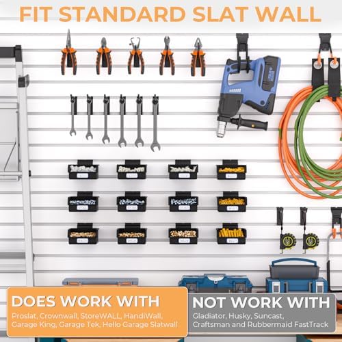 INCLY 12 Pack Slatwall Bins with Hooks, Plastic Slatwall Accessories Bins - Image 6