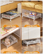 Under Bed Organizer, Storage Bins Under Bed, 60L Underbed Storage Bins for Bedroom Clothes Shoes Blankets (White, 4 Pack) - Image 4