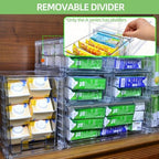 Clear Stackable Acrylic Storage Drawers(4 Pack), Plastic Organizer Bins with Handles, Easy Assembly for Bathroom Kitchen Pantry Cabinet Under Sink Snack Home Storage Solutions - Image 4