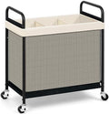 STORAGE MANIAC Rolling Laundry Hamper with Wheels 3-Section Laundry Sorter Rolling Laundrys Basket on Wheels with Removable Bag Clothes Hamper Laundrys Organizer Cart Bathroom Bedroom 120L Beige by STORAGEMANIAC