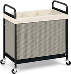 STORAGE MANIAC Rolling Laundry Hamper with Wheels 3-Section Laundry Sorter Rolling Laundrys Basket on Wheels with Removable Bag Clothes Hamper Laundrys Organizer Cart Bathroom Bedroom 120L Beige by STORAGEMANIAC
