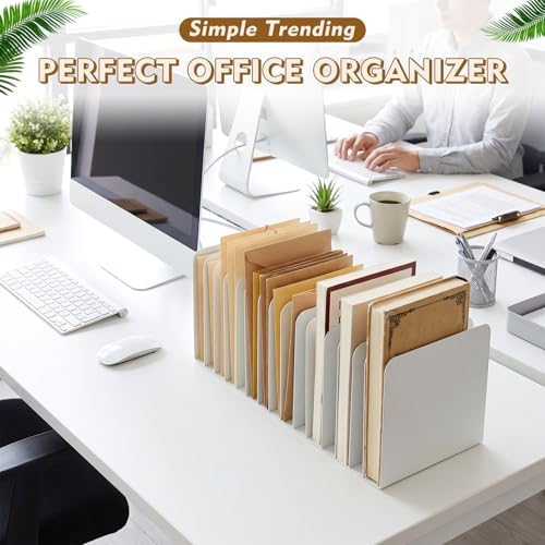 Suzile Metal Desktop File Organizer, 15 Compartment, Vertical File Sorter - Image 6