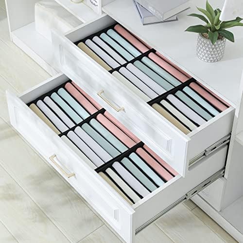 Qozary 4 Pack Drawer Organizers for Clothing, 10 Grids Foldable Dresser Drawer Organizers, Clothes Organizer for Folded Clothes, T-shirt, Tank Tops, Camisoles, Underwear, Leggings, Baby Clothes - Image 5