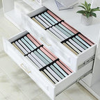 Qozary 4 Pack Drawer Organizers for Clothing, 10 Grids Foldable Dresser Drawer Organizers, Clothes Organizer for Folded Clothes, T-shirt, Tank Tops, Camisoles, Underwear, Leggings, Baby Clothes - Image 5