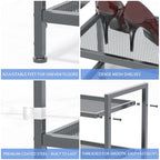 Expandable Shoe Rack for Closet, Entryway, Shoe Storage, 3-Tier, Grey - Image 5