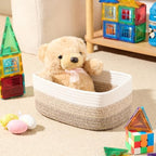 MiniArk Small Storage Baskets for Organizing | Closet Organizer Bins | Shelf Toy Basket | Woven Rope Baskets | Cube Decorative Box | Shallow Basket |11.5x7.5x4.7”| 4 Packs Gradient Brown - Image 4