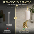 WallCharmers Gold Elephant Paper Towel Holder & Metal Toilet Paper Stand - Image 6