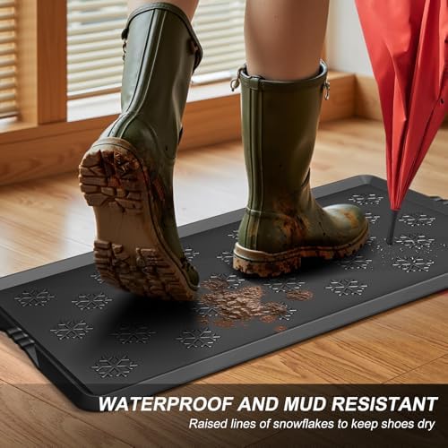 Azadx Rubber Boot Tray, Shoe Trays for Entryway, Versatile Boot Mat Tray - Image 4