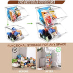 Yerliker 4 Pcs Stackable Storage Bins with Lids Organizer, Clear - Image 4