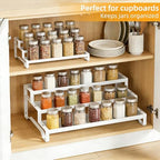 2 Pack Spice Rack Organizer for Cabinet, 13-21.5" Expandable Spicy Shelf - Image 3