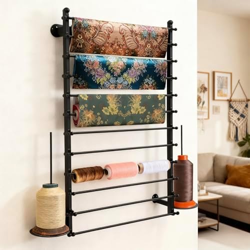 12 Layers Wall Ribbon Organizer Holder Wrapping Paper Thread Scarf Tie Rack - Image 5