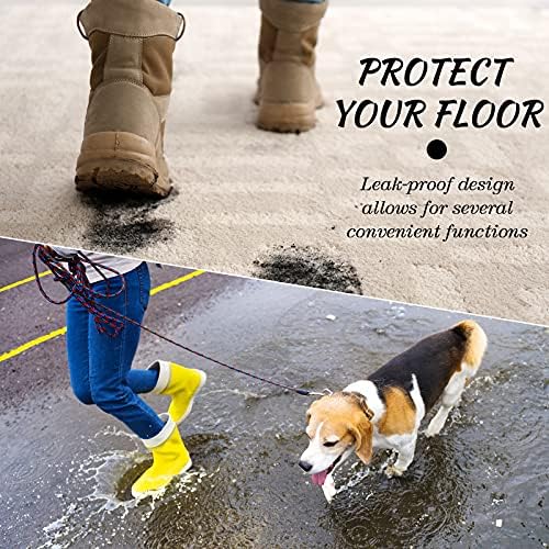 4 Pieces Shoe Tray for Entryway, Waterproof Boot Tray Shoe Mat Multi-Purpose Dog Cat Bowl Mat Pet Food Tray Boot Mat for Entryway Indoor Outdoor Floor Protection (Black, 24 x 16 x 1.2 Inch) - Image 5