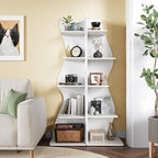 LITTLE TREE 70-Inch Corner Shelf, Seaweed Shaped Etagere Display Bookshelf, Freestanding 5-Tier Wall Shelves for Small Spaces, Living Room, Bedroom, White, 1 Pack - Image 2