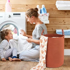 XUANGUO Cotton Rope Laundry Basket Hamper for Clothes Large Rust Red - Image 4