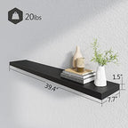 BAMEOS Floating Shelves,40 x 8 Floating Wall Shelves – Extra-Wide Display Shelf with Invisible Brackets, Set of 2 | Accent Décor Shelf for Bedroom, Living Room, Home Office & Salon Display Black - Image 6