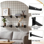 4 Pack Gridwall Acrylic Shelf with Metal Brackets,16 x 8 Inches - Image 4