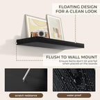 RICHFOCUS Bathroom Floating Shelves for Wall 2Pack|Black|32" L - Image 6