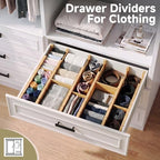 Deep Drawer Dividers For Clothes,Expandable Drawer Organizer (6, Long) - Image 2
