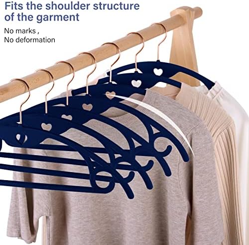 Velvet Hangers Felt Clothes Hangers 50 Pack Blue - Image 5