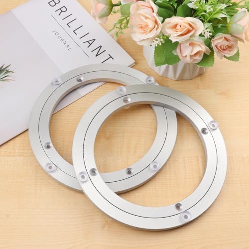 3 Pack 8 Inch Aluminium Alloy Turntables Bearing, Heavy Duty Swivel Turntable Lazy Susan for Round Dining Table, 8" Smooth Swivel Turntable for Lazy Susan Dining Table - Image 4