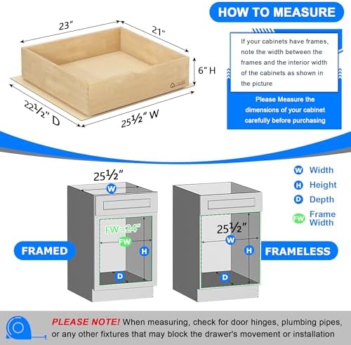 WelFurGeer Soft Close Pull Out Drawers for Kitchen Cabinets, 23" W x 21" D Pull Out Cabinet Organizer, Smooth Slide-Out Shelves for Kitchen Cabinets, Space-Saving Pullout Drawer for Home Organization - Image 5