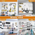 Peg Board, 110pcs Metal Pegboard Kit, Includes 4 Pack White Peg Board Panels with Accessories and Hook Locks, Large Heavy Duty Peg Boards for Walls Home, Garage Tool Storage, Workbench - Image 7