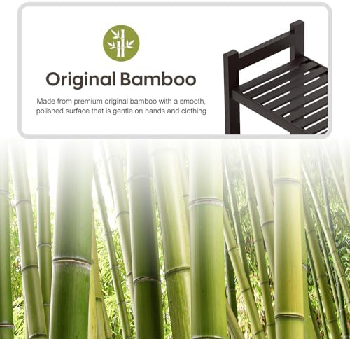 Homde Bathroom Over Toilet Storage Rack: Adjustable 4-Tier Bamboo (Brown) - Image 6