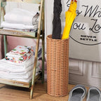 Weysat Woven Rattan Umbrella Stand Holder for Entryway,Cylindrical Style - Image 2