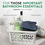 EconoHome Laundry Basket - Large 2 Bushel Laundry Basket with Handles - Stackable Plastic Hamper for Dirty Clothes - Storage Bin & Organizer for Bathroom, Bedroom - White, 70.5L Capacity – Heavy Duty - Image 4