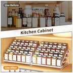 BOIVSHI Spice Organizer for Cabinet, Depth Adjustable Spice Rack, White - Image 5