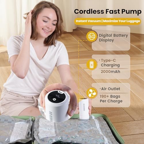 Vacuum Storage Bags with Pump, 12PCS Space Saver Bags for Clothing Travel - Image 6