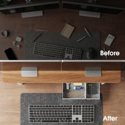 Fenge 42.5" Dual Monitor Stand with Storage Drawer & Solid Wood Legs - Image 6