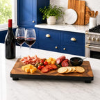Woodard & Charles Raised Acacia Wood Serving Tray, 16" x 8" x 1.75", 4 Pack - Image 2