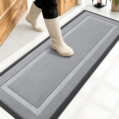 OLANLY Front Door Mat Outside 47x17, All-Season Heavy-Duty Rubber Doormat by OLANLY