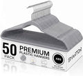 SMARTOR Plastic Hangers 50 Pack, Thin Hangers with 360° Swivel Hook by Smartor
