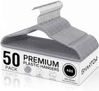 SMARTOR Plastic Hangers 50 Pack, Thin Hangers with 360° Swivel Hook by Smartor