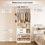 IRONCK Closet Organizer System with 2 Drawers & Adjustable Shelves, 29.6" - Image 4