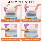 5 Pack L No-Pump Vacuum Storage Bags, 31.5 x 23.6 x 12.6 Inch Space Saver Bags for Comforters, Blankets, Clothes and Bedding - Image 6