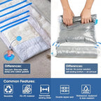 AROIC 50 Pack Vacuum Storage Bags, 5 Sizes + 2 Roll-up (8 Each) Space Saver - Image 3