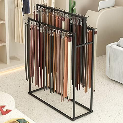 Metal Freestanding Belt Display Holder Organizer, Decorative Retail Store Double Sided Center Island Display Holder Tie Rack, Multifunctional Shawl Wallet and Scarves Rack Jewelry Organizer by Unknown