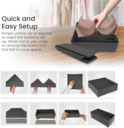 Reli. Sock Organizer (14 Pack) | 132 Cell Underwear Organizer | Gray - Image 5