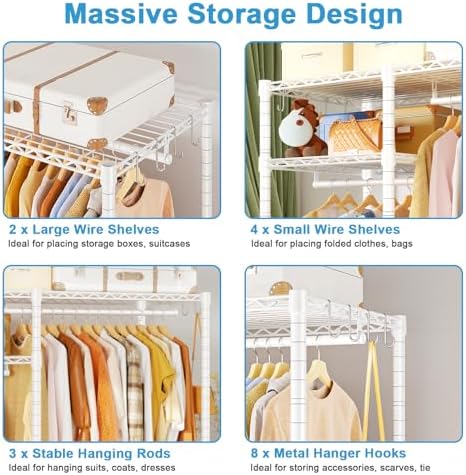 Ulif F7 Medium Clothes Rack, Clothing Racks for Hanging Clothes, Black - Image 6