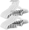 HOUSE DAY Velvet Skirt Hangers 24 Pack, White Velvet Hanger with Adjustable Clips, Space Saving Slim Pant Hangers, Heavy Duty Non Slip Clip Hanger for Pants, Skirts, Shorts by HOUSEDAY