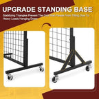 2 Packs 3' x 6' Grid Wall Panels Standing Wire Grid, Sturdy Display Rack with T-Base Wheels Freestanding Gridwall Panel Tower for Shows, Black - Image 5
